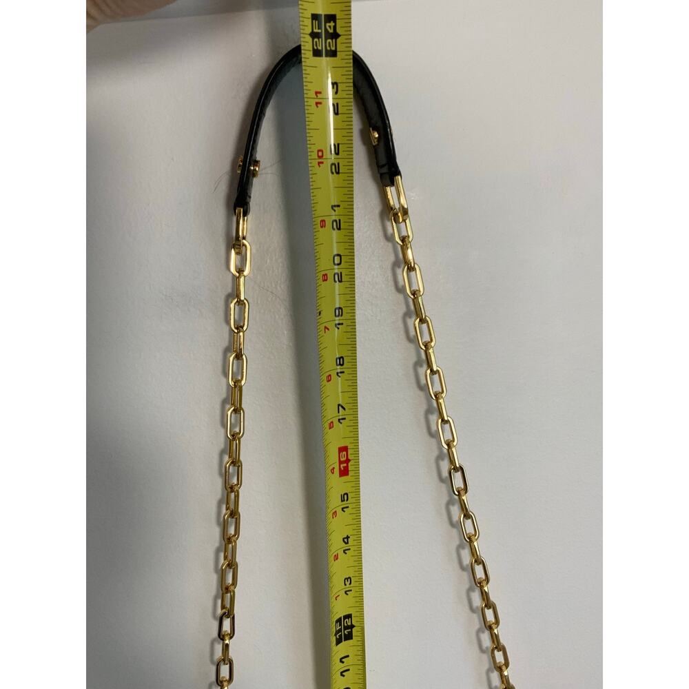 Tory Burch Reva Black Leather Detachable Gold Chain Crossbody Clutch - Picture 5 of 10